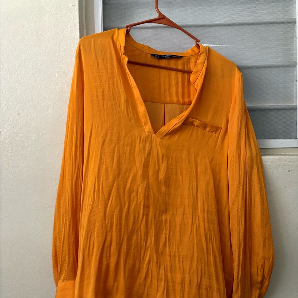 Zara Vibrant Orange Blouse